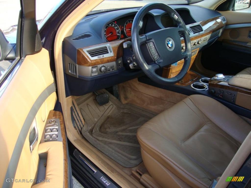 Black/Natural Brown Interior 2004 BMW 7 Series 745i Sedan Photo #42457203