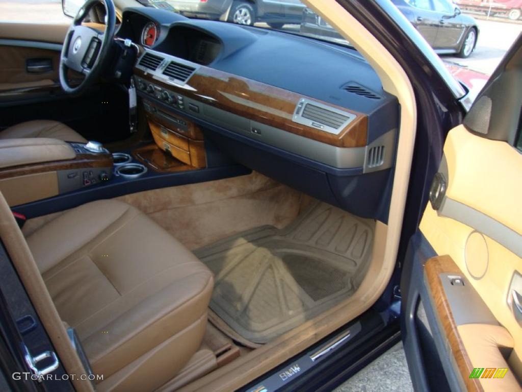2004 BMW 7 Series 745i Sedan Black/Natural Brown Dashboard Photo #42457303