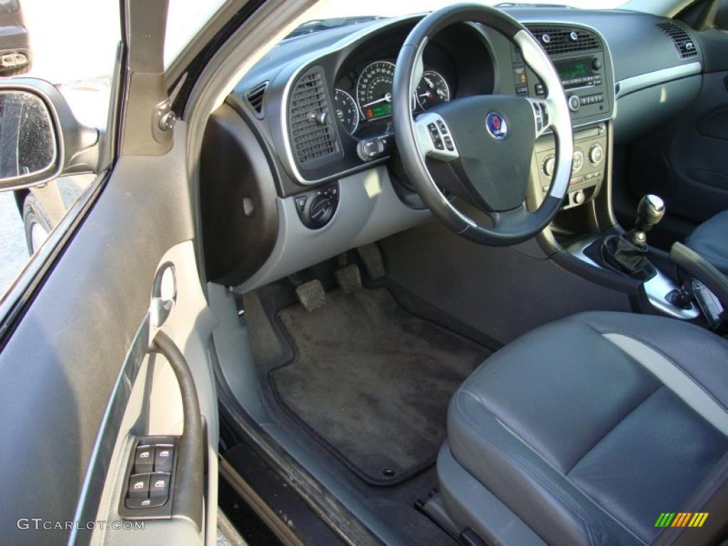 Black/Gray Interior 2007 Saab 9-3 Aero Sport Sedan Photo #42458131