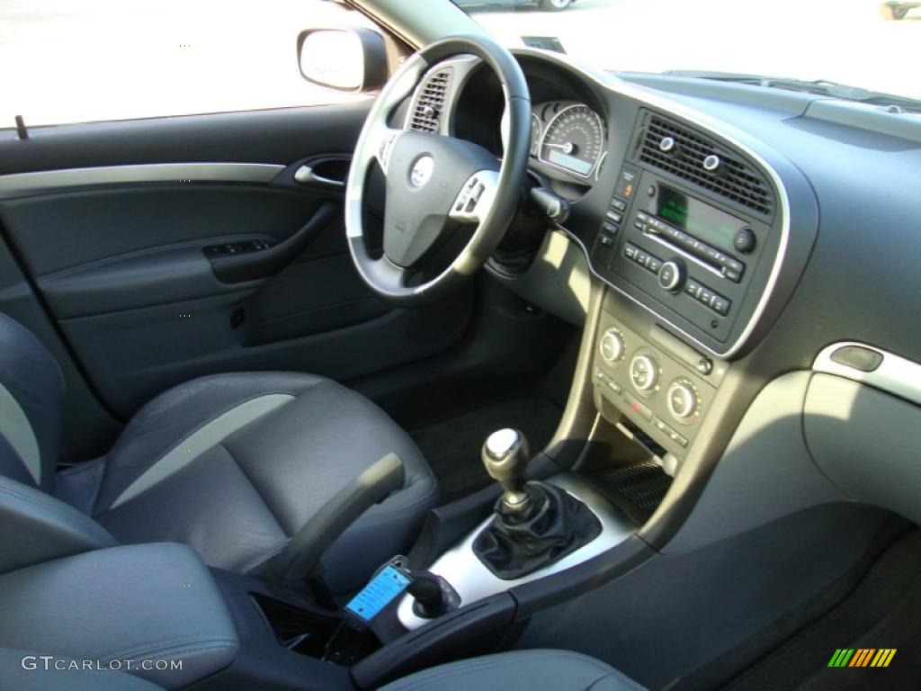 Black/Gray Interior 2007 Saab 9-3 Aero Sport Sedan Photo #42458256