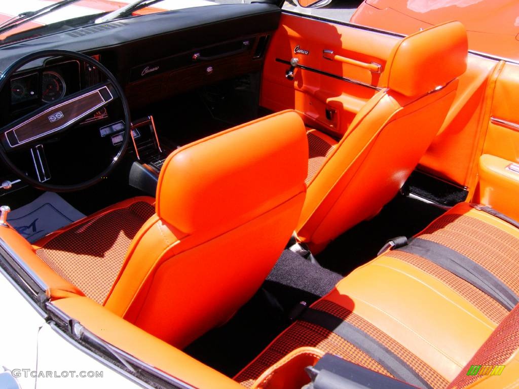 1969 Camaro SS Pace Car Convertible - White/Orange Stripes / Orange Houndstooth photo #11
