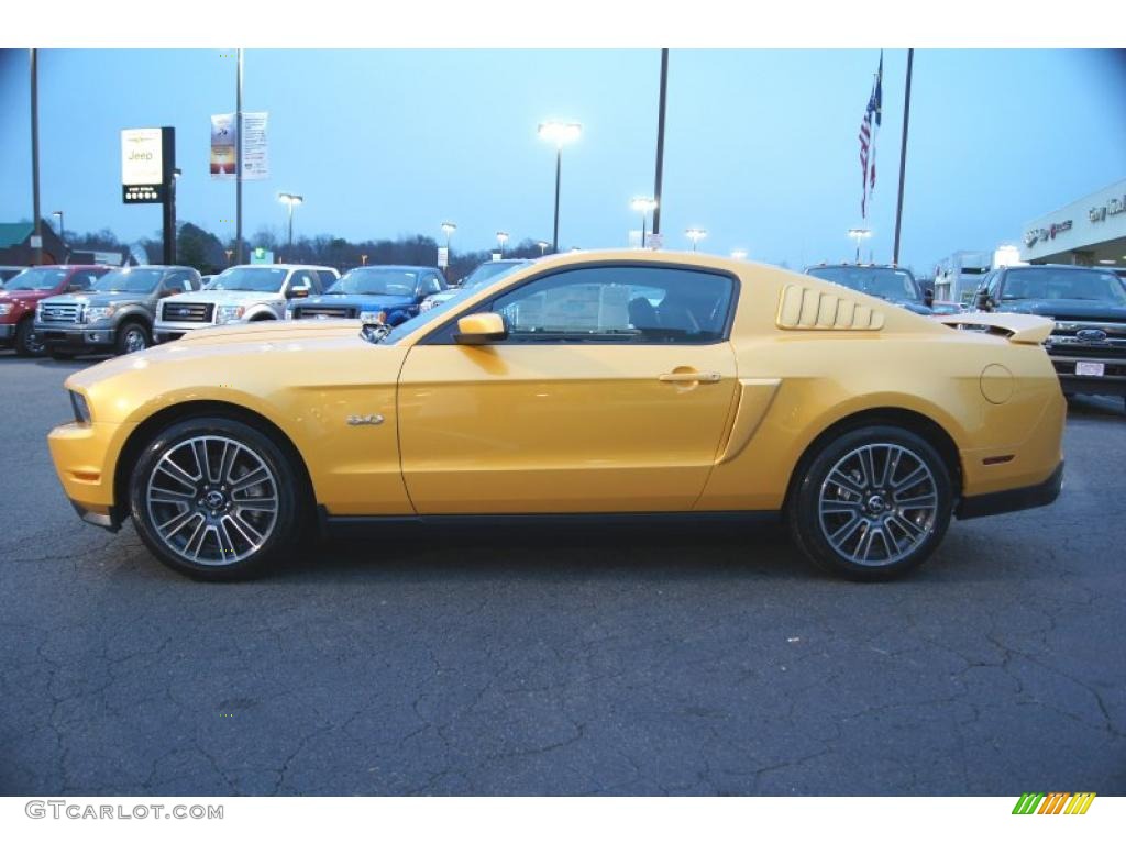 2011 Mustang GT Premium Coupe - Yellow Blaze Metallic Tri-coat / Charcoal Black/Cashmere photo #5