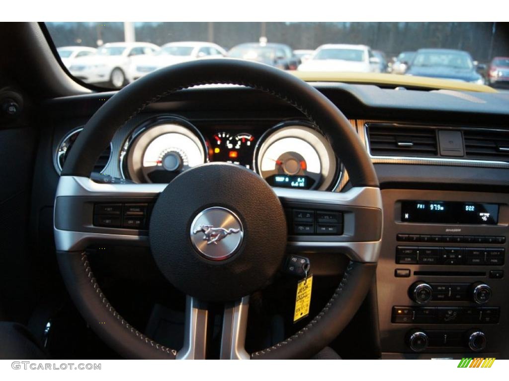 2011 Mustang GT Premium Coupe - Yellow Blaze Metallic Tri-coat / Charcoal Black/Cashmere photo #28