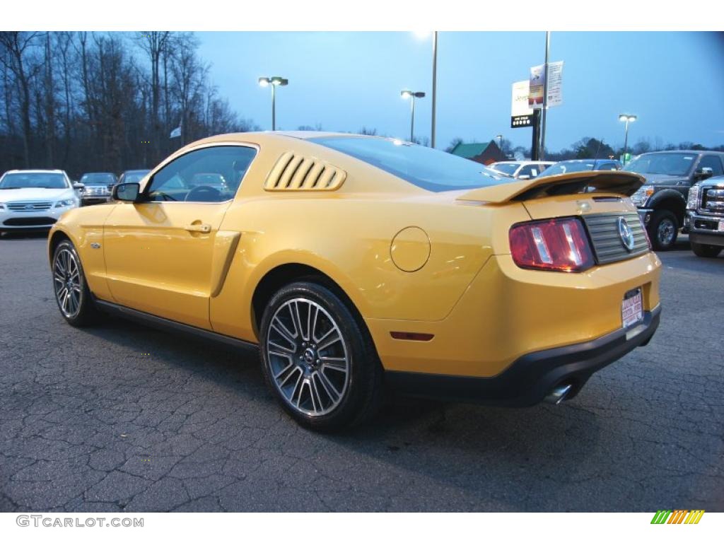 2011 Mustang GT Premium Coupe - Yellow Blaze Metallic Tri-coat / Charcoal Black/Cashmere photo #35