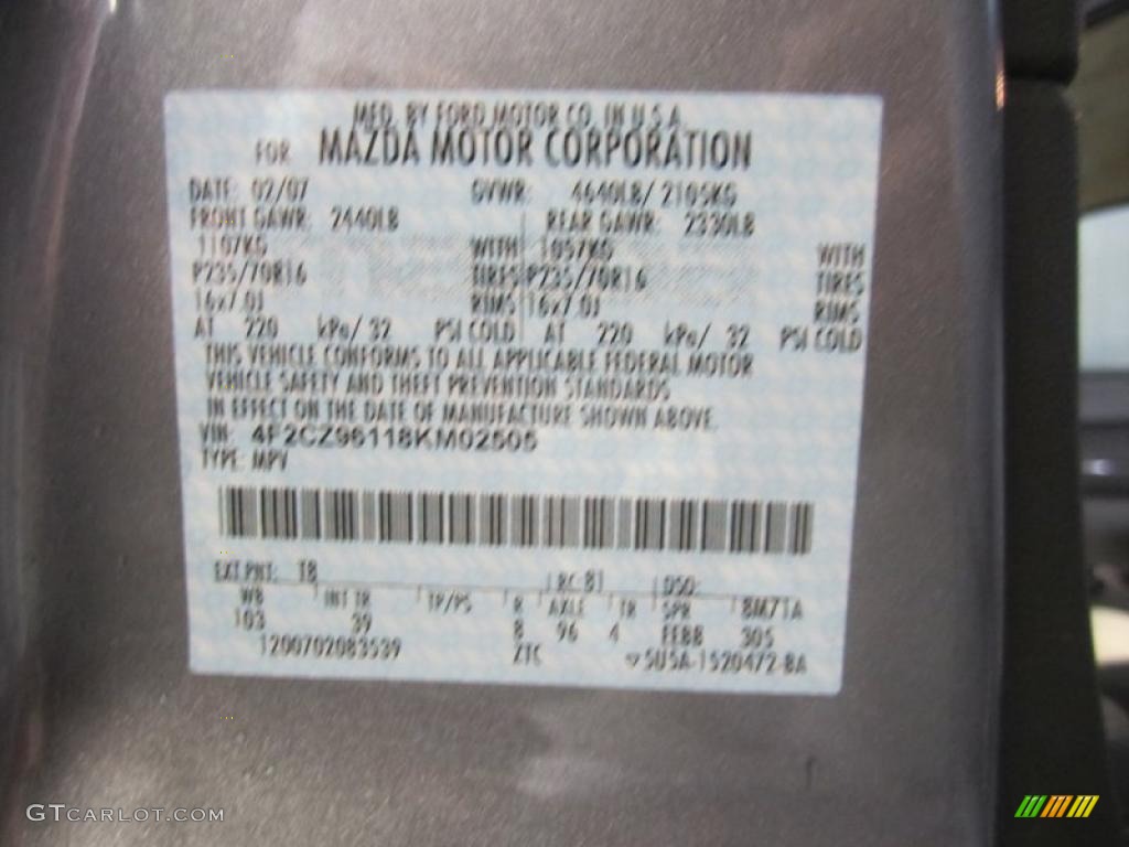 2008 Tribute Color Code T8 for Tungsten Gray Metallic Photo #42465063