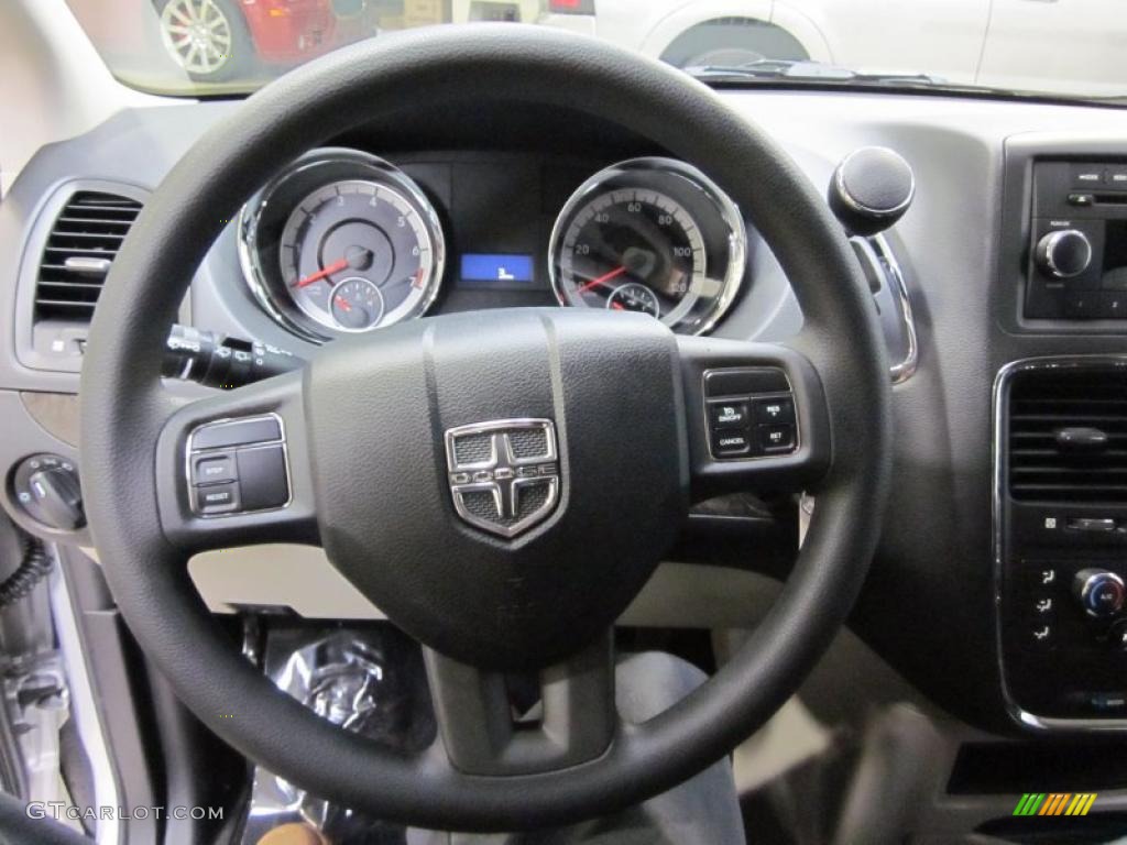 2011 Dodge Grand Caravan Mainstreet Black/Light Graystone Steering Wheel Photo #42465403
