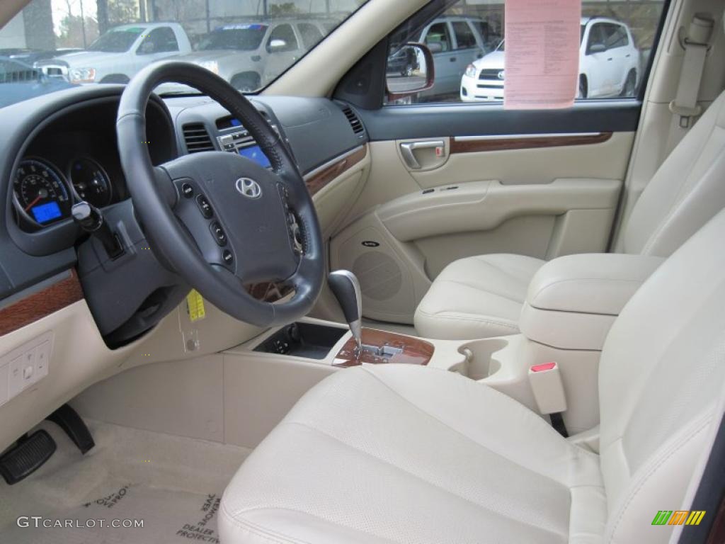 Beige Interior 2009 Hyundai Santa Fe SE Photo #42467715
