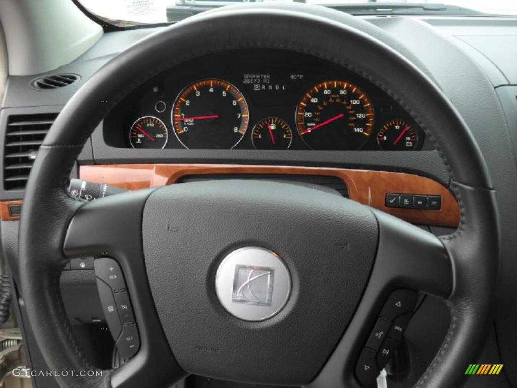 2008 Saturn Outlook XR Black Steering Wheel Photo #42470092