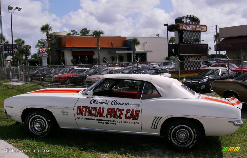 1969 Camaro SS Pace Car Convertible - White/Orange Stripes / Orange Houndstooth photo #28