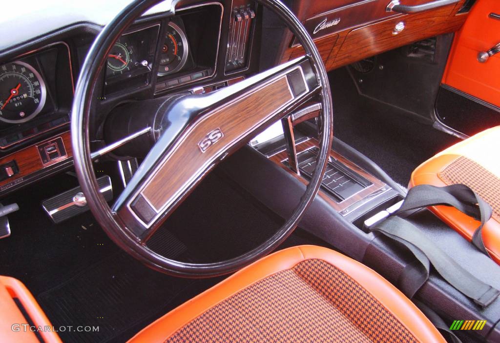 1969 Camaro SS Pace Car Convertible - White/Orange Stripes / Orange Houndstooth photo #29