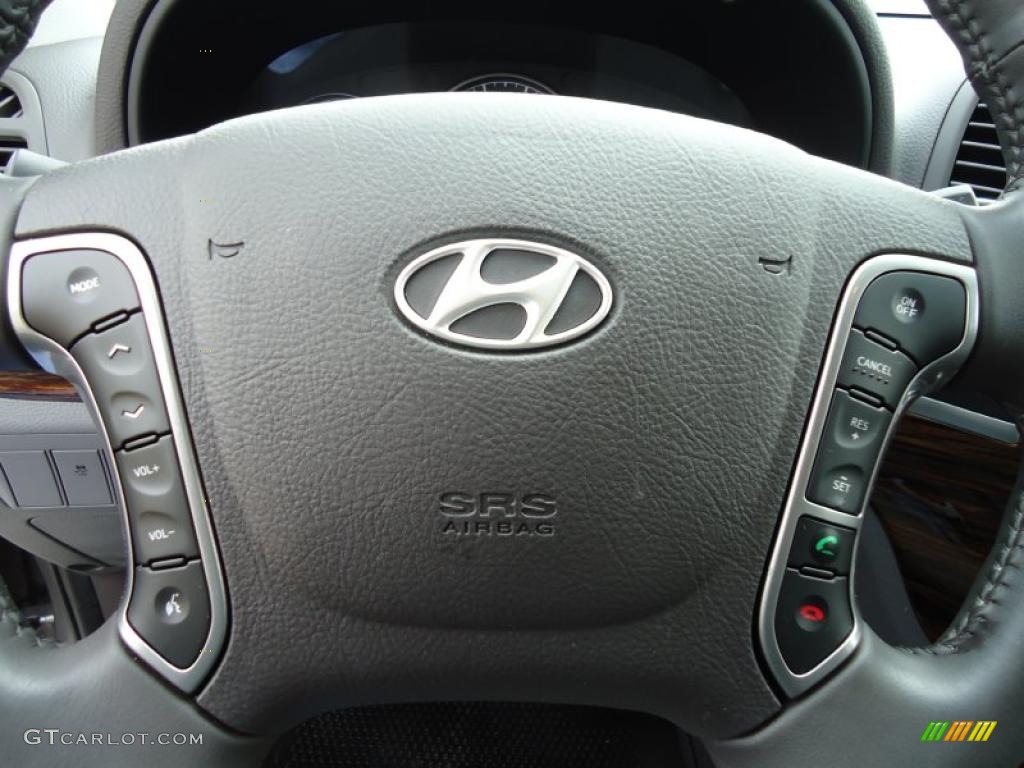 2010 Hyundai Santa Fe SE Gray Steering Wheel Photo #42471476