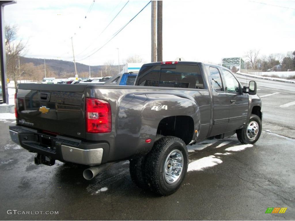 Taupe Gray Metallic 2011 Chevrolet Silverado 3500HD LT Extended Cab 4x4 Dually Exterior Photo #42475350