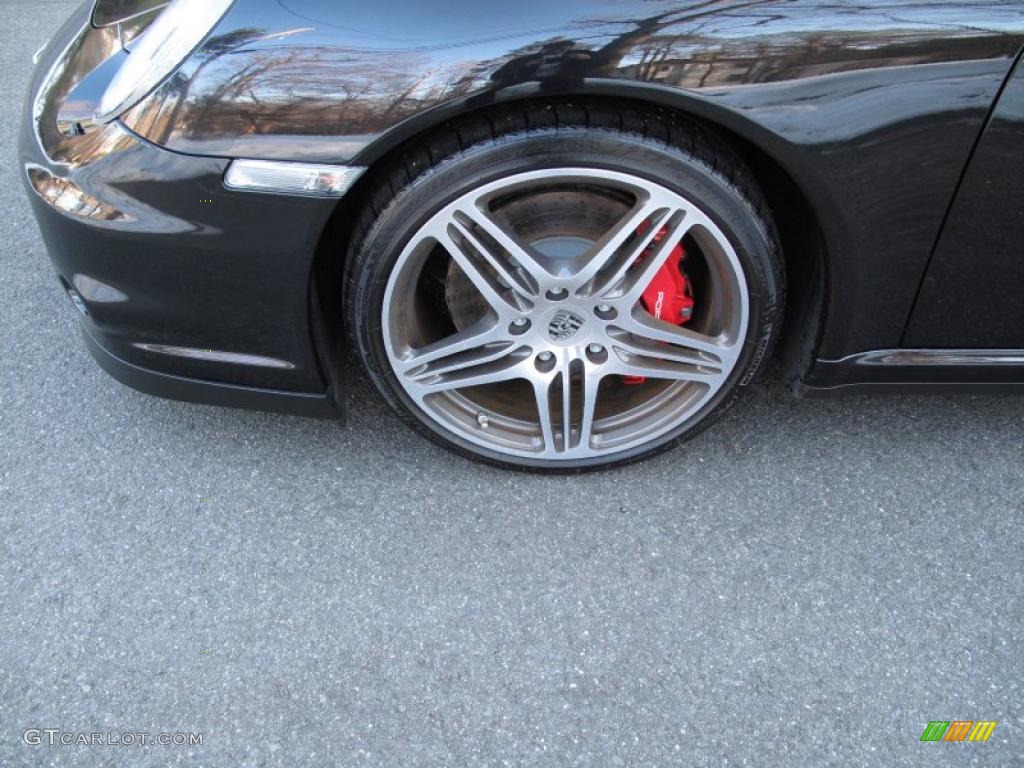 2007 911 Turbo Coupe - Basalt Black Metallic / Black/Terracotta photo #9