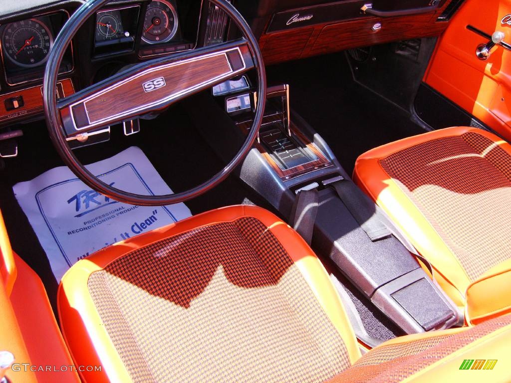 1969 Camaro SS Pace Car Convertible - White/Orange Stripes / Orange Houndstooth photo #43