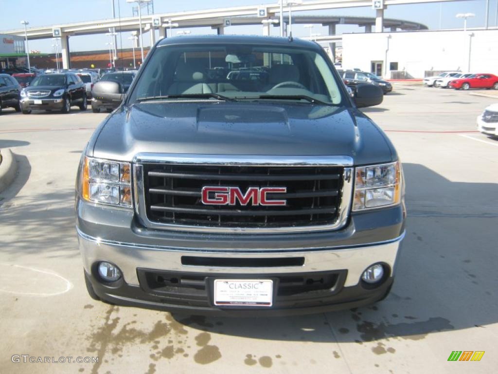 2011 Sierra 1500 SLE Crew Cab - Gray Green Metallic / Dark Titanium/Light Titanium photo #8