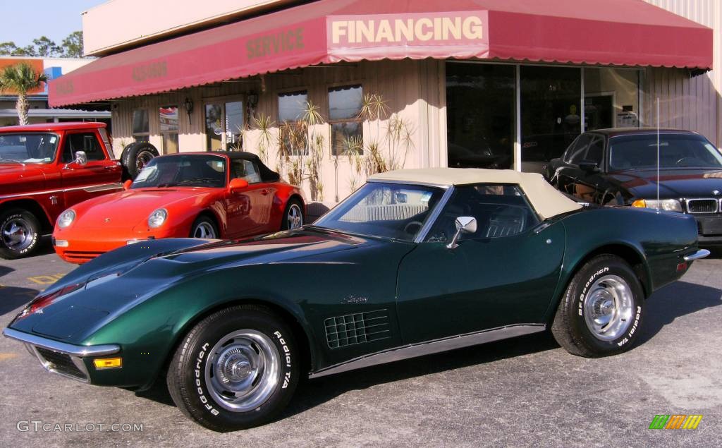 1970 Corvette Stingray Convertible Donnybrooke Green Black photo 1