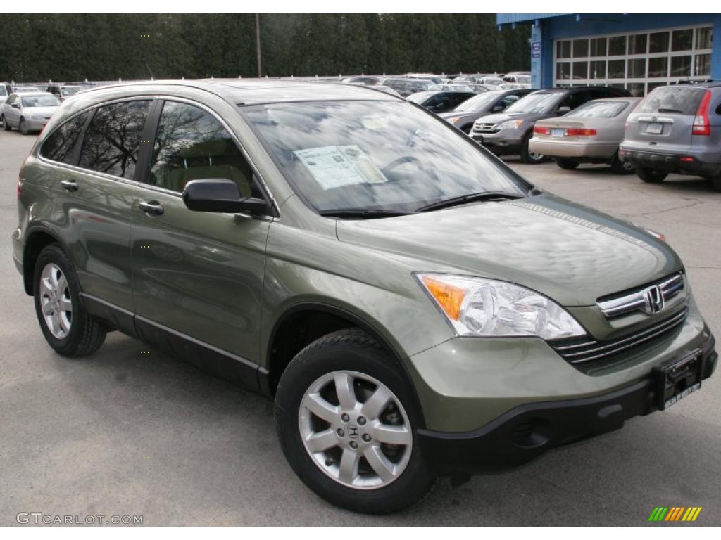 2008 CR-V EX 4WD - Green Tea Metallic / Ivory photo #3