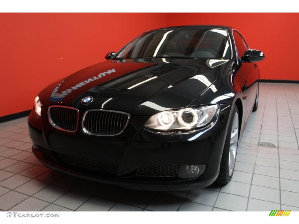 2007 3 Series 335i Coupe - Black Sapphire Metallic / Saddle Brown/Black photo #2