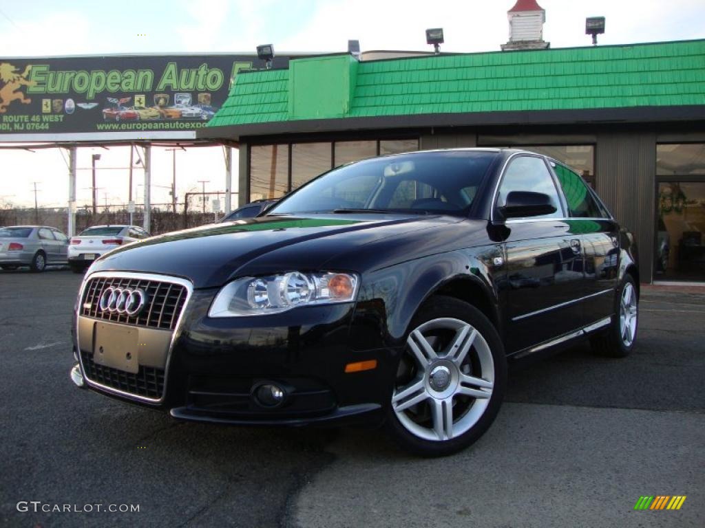 2008 A4 2.0T quattro S-Line Sedan - Brilliant Black / Black photo #1