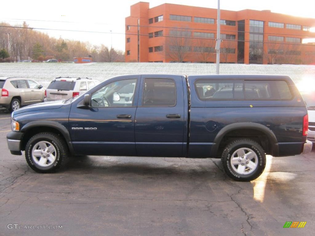 2003 Ram 1500 ST Quad Cab - Patriot Blue Pearl / Taupe photo #12