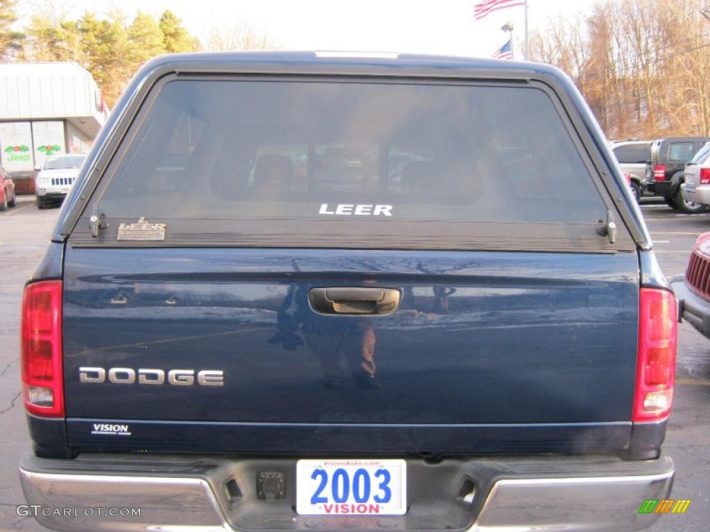 2003 Ram 1500 ST Quad Cab - Patriot Blue Pearl / Taupe photo #14
