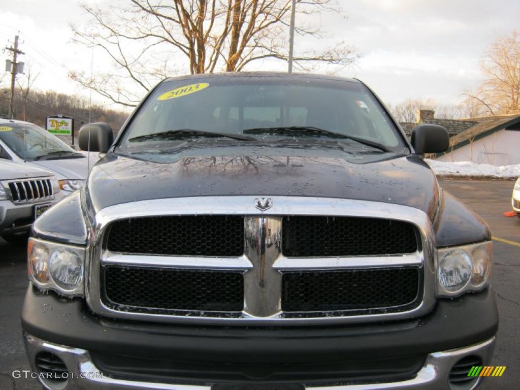 2003 Ram 1500 ST Quad Cab - Patriot Blue Pearl / Taupe photo #16