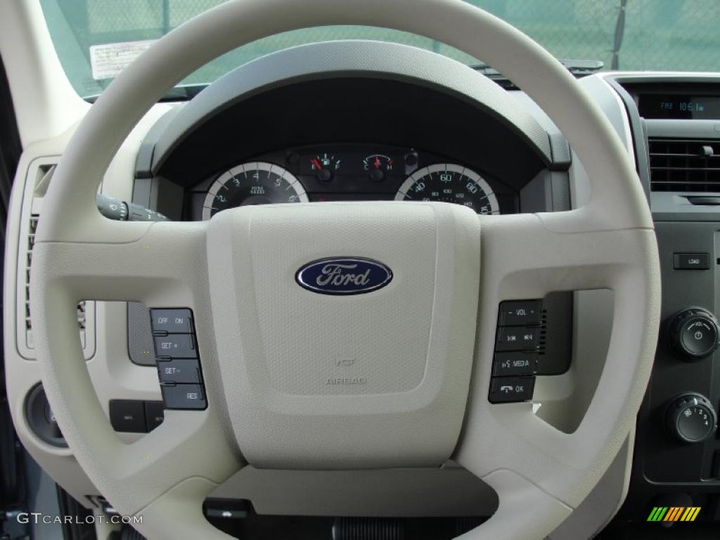 2011 Ford Escape XLS Stone Steering Wheel Photo #42497918