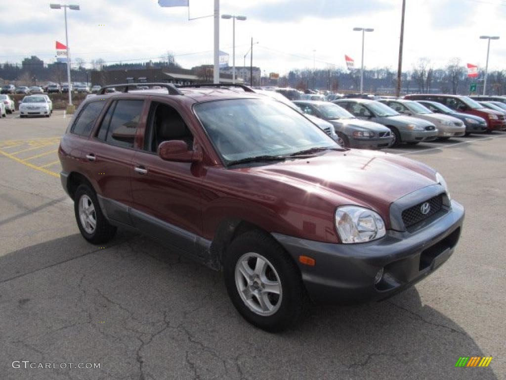 2004 Santa Fe LX - Merlot Red / Gray photo #8