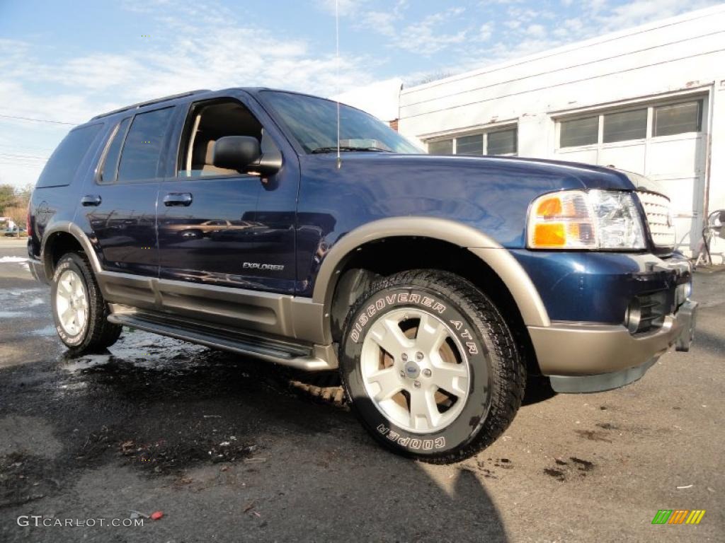 2004 Explorer Eddie Bauer 4x4 - Dark Blue Pearl Metallic / Medium Parchment photo #8