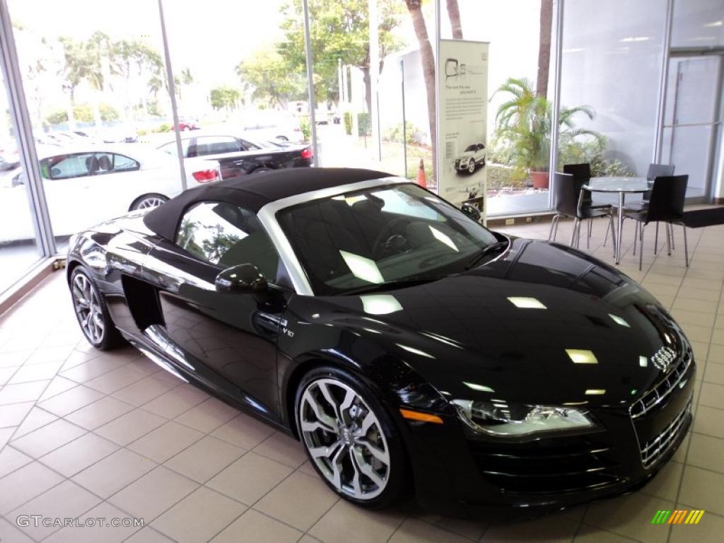 Phantom Black Pearl Effect 2011 Audi R8 Spyder 5.2 FSI quattro Exterior Photo #42511124