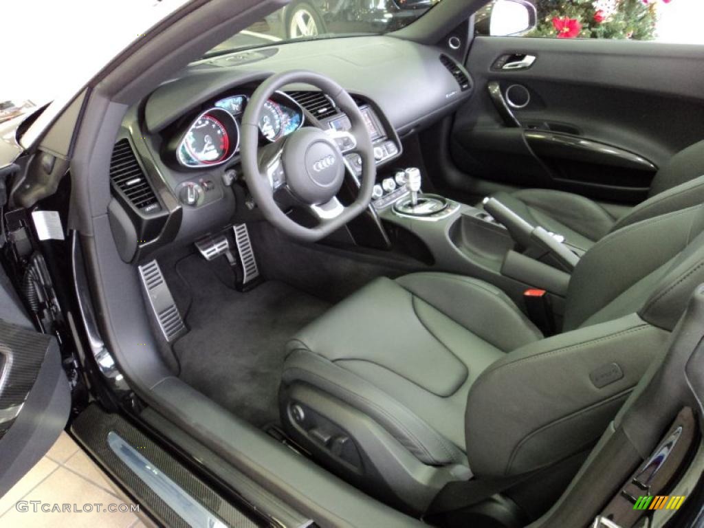 Black Fine Nappa Leather Interior 2011 Audi R8 Spyder 5.2 FSI quattro Photo #42511210