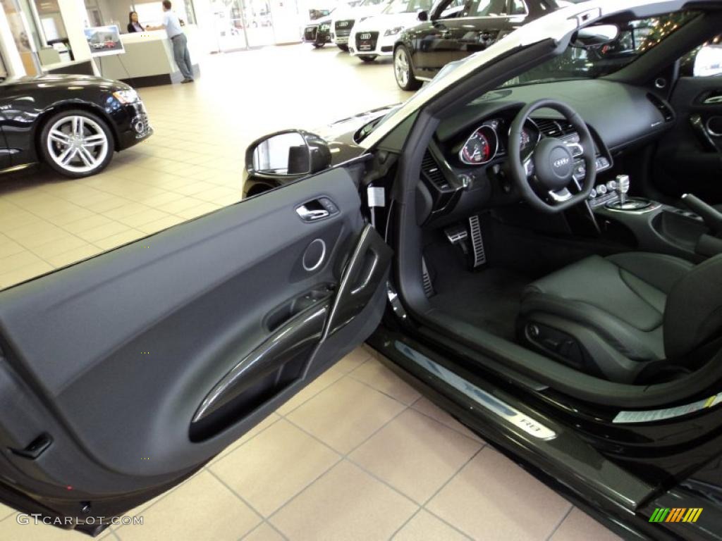 Black Fine Nappa Leather Interior 2011 Audi R8 Spyder 5.2 FSI quattro Photo #42511231