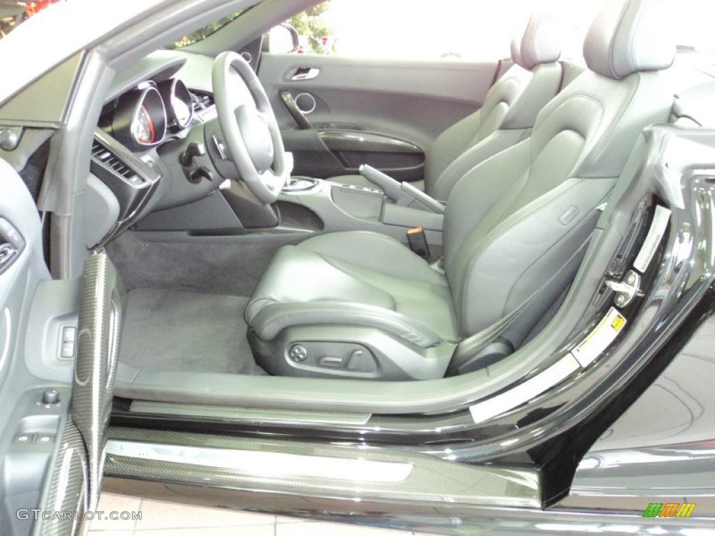 Black Fine Nappa Leather Interior 2011 Audi R8 Spyder 5.2 FSI quattro Photo #42511267