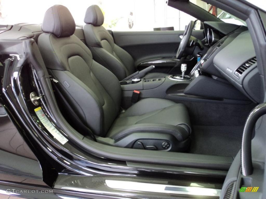 Black Fine Nappa Leather Interior 2011 Audi R8 Spyder 5.2 FSI quattro Photo #42511299