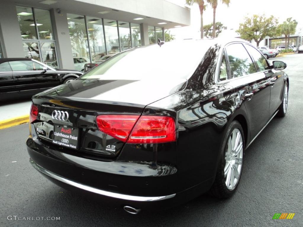 Phantom Black Pearl Effect 2011 Audi A8 L 4.2 FSI quattro Exterior Photo #42512023