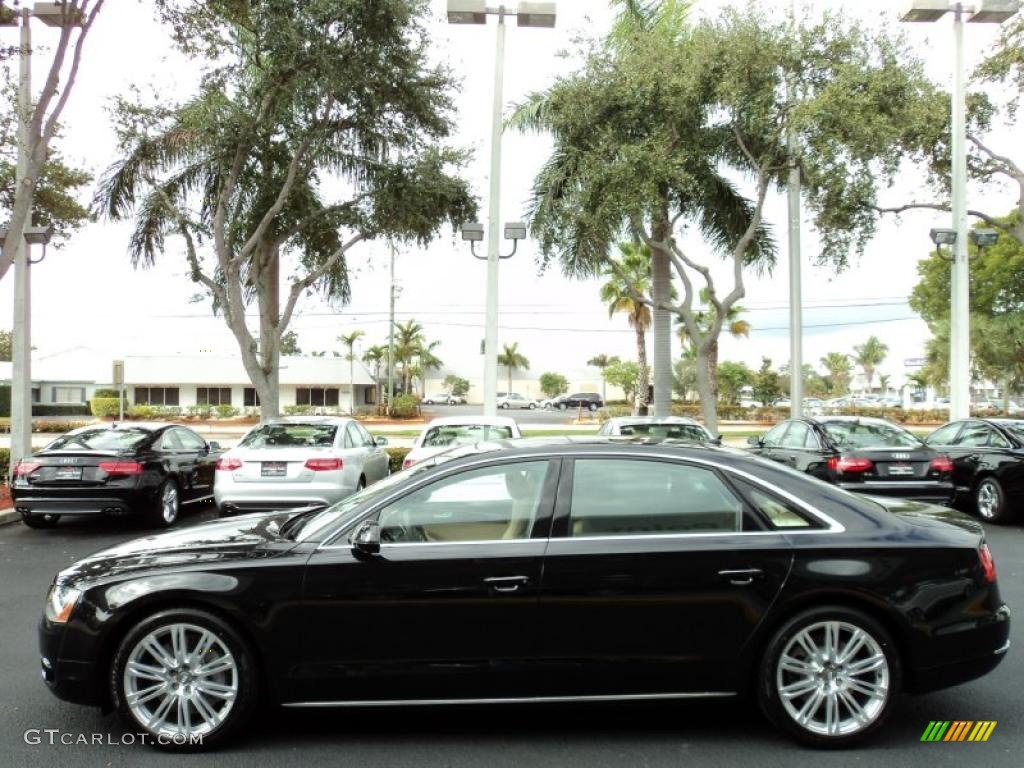 Phantom Black Pearl Effect 2011 Audi A8 L 4.2 FSI quattro Exterior Photo #42512075