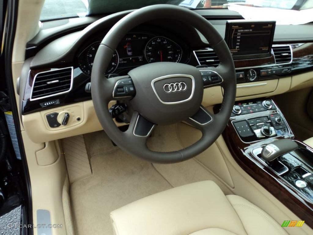 2011 Audi A8 L 4.2 FSI quattro Velvet Beige Dashboard Photo #42512127
