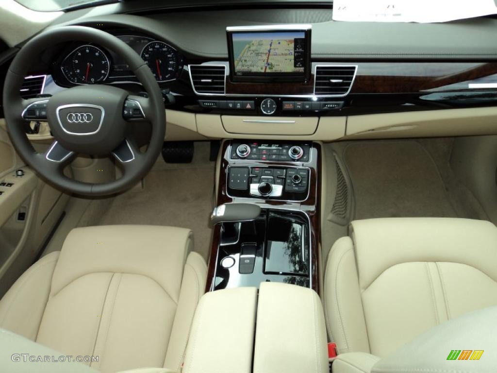 2011 Audi A8 L 4.2 FSI quattro Velvet Beige Dashboard Photo #42512271