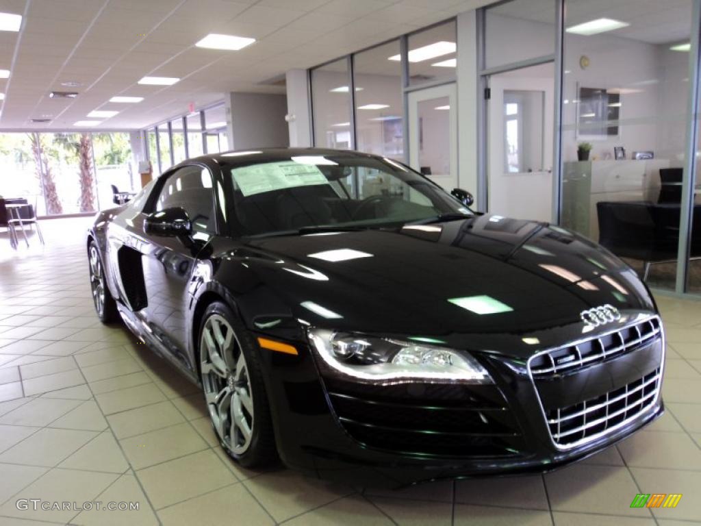 2011 R8 5.2 FSI quattro - Phantom Black Pearl Effect / Black Fine Nappa Leather photo #4