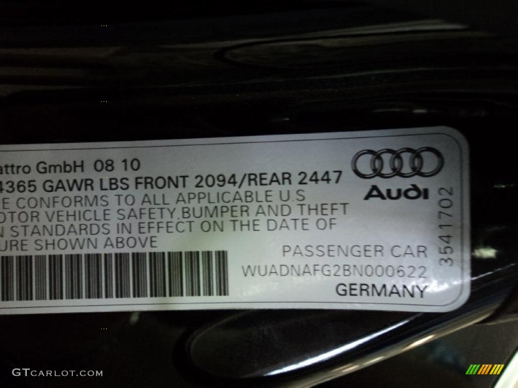 2011 R8 5.2 FSI quattro - Phantom Black Pearl Effect / Black Fine Nappa Leather photo #24
