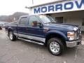 2008 Dark Blue Pearl Metallic Ford F250 Super Duty XLT Crew Cab 4x4  photo #2