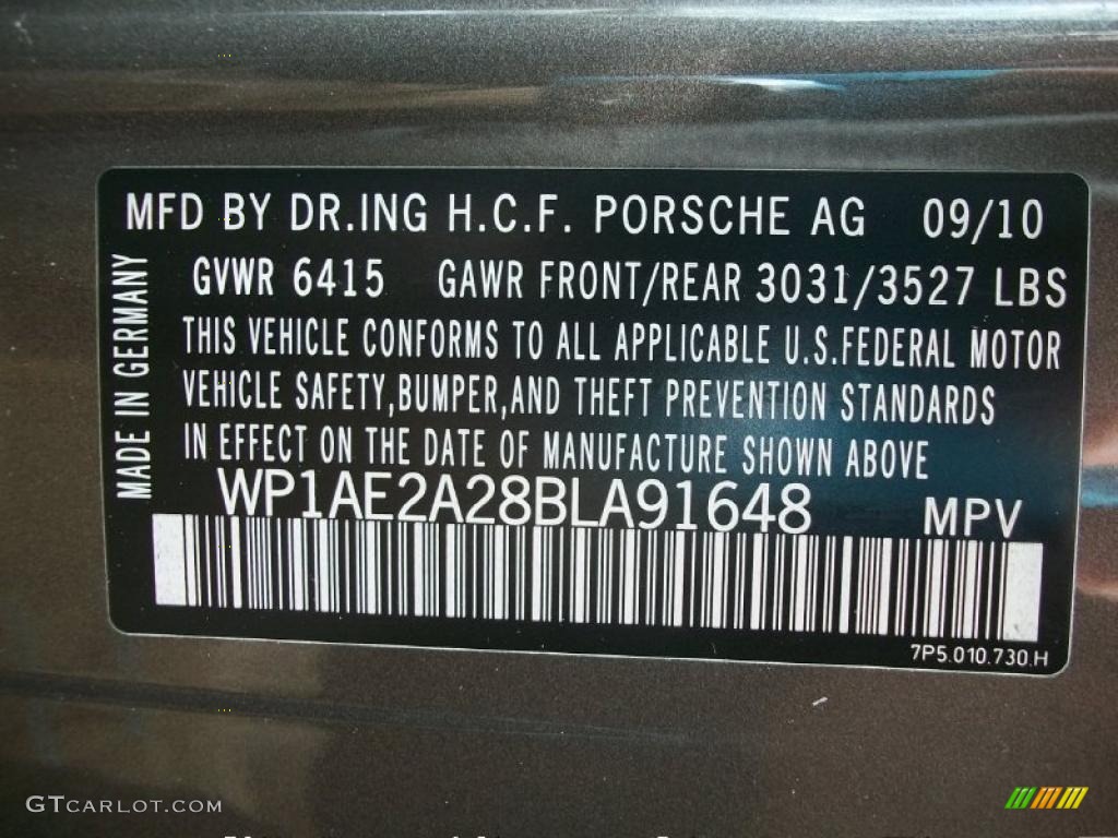 2011 Porsche Cayenne S Hybrid Info Tag Photo #42528013
