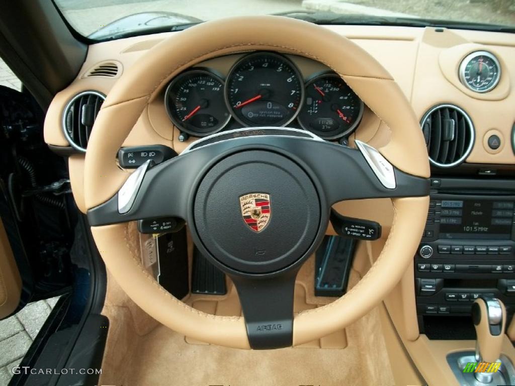 2011 Porsche Boxster Standard Boxster Model Sand Beige Steering Wheel Photo #42528261