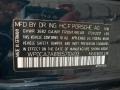 2011 Porsche Boxster Standard Boxster Model Info Tag