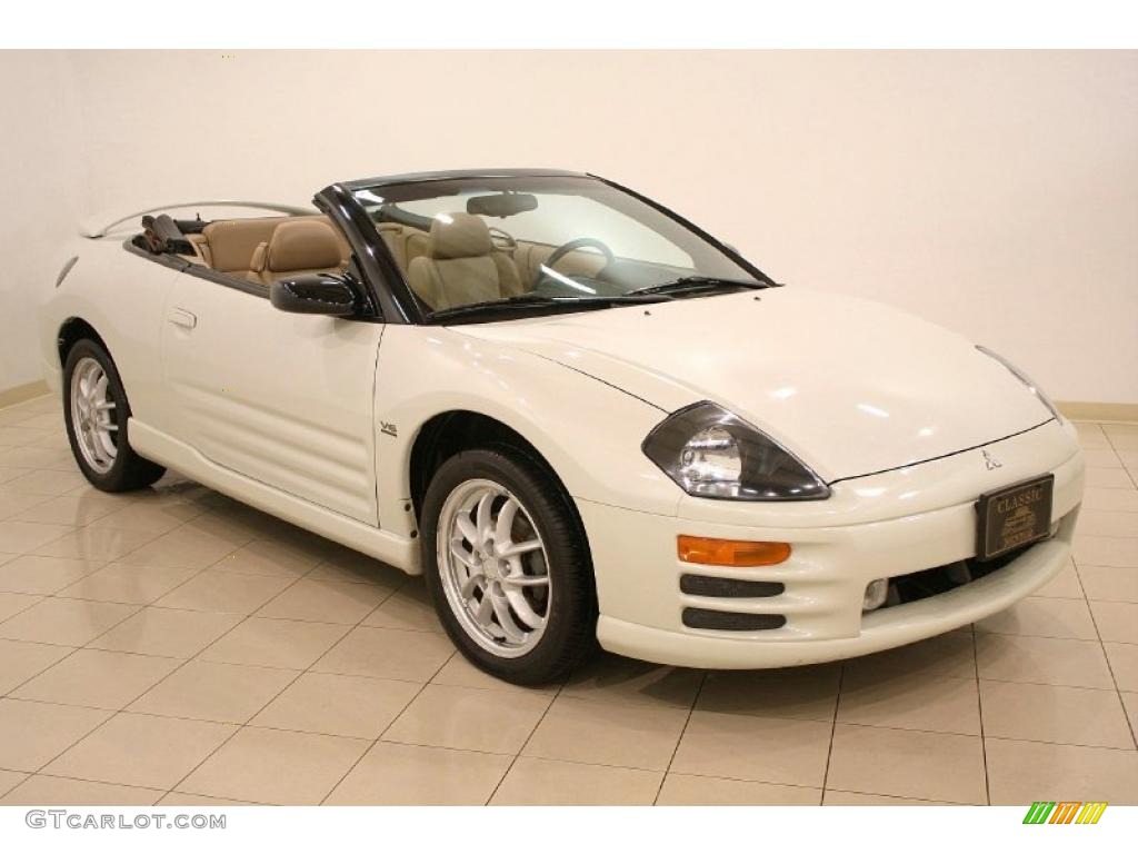 2002 Eclipse Spyder GT - Dover White Pearl / Beige/Black photo #1