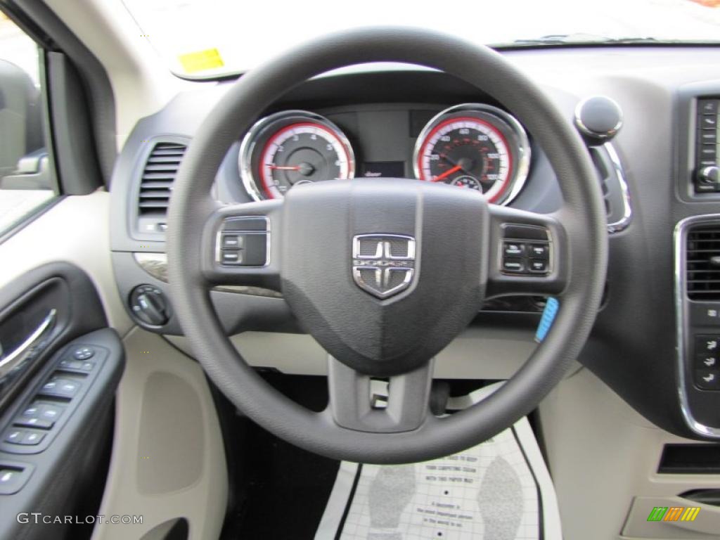 2011 Dodge Grand Caravan Mainstreet Black/Light Graystone Steering Wheel Photo #42535521