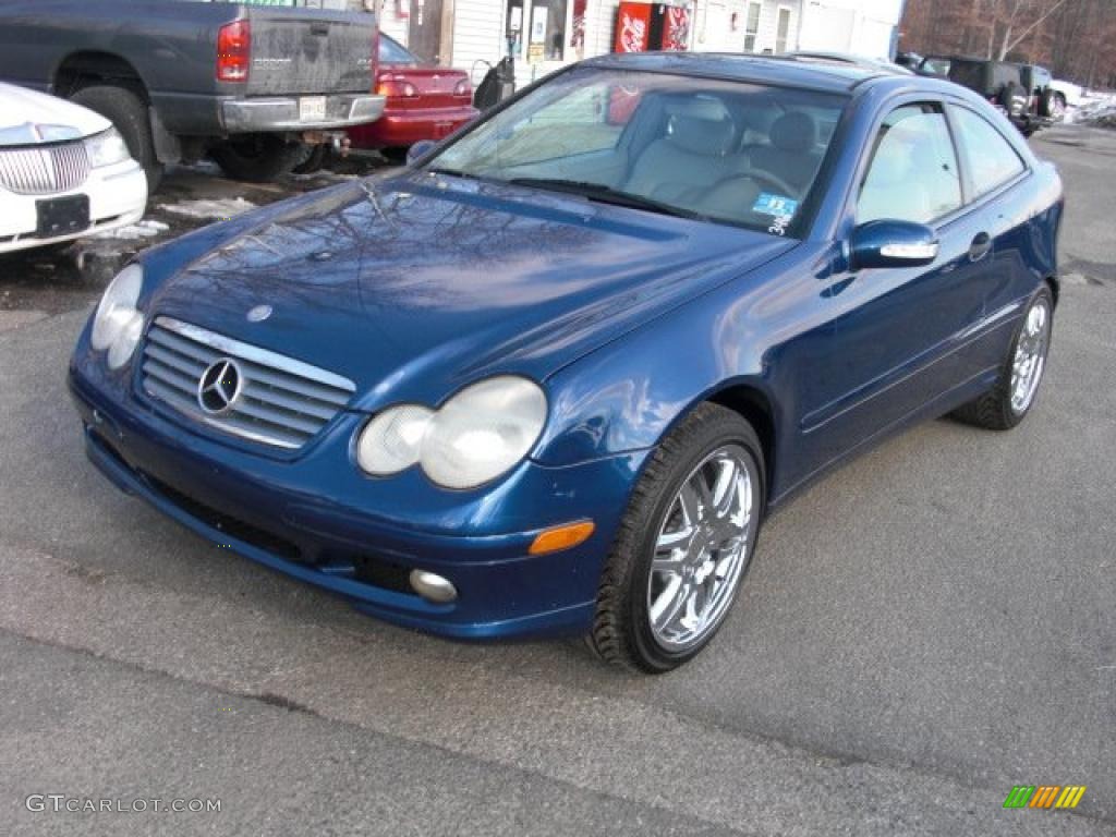 Orion Blue Metallic 2002 Mercedes-Benz C 230 Kompressor Coupe Exterior Photo #42543757