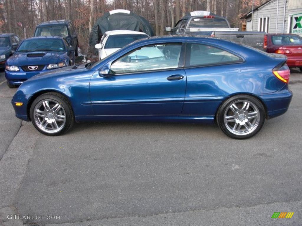 Orion Blue Metallic 2002 Mercedes-Benz C 230 Kompressor Coupe Exterior Photo #42543853
