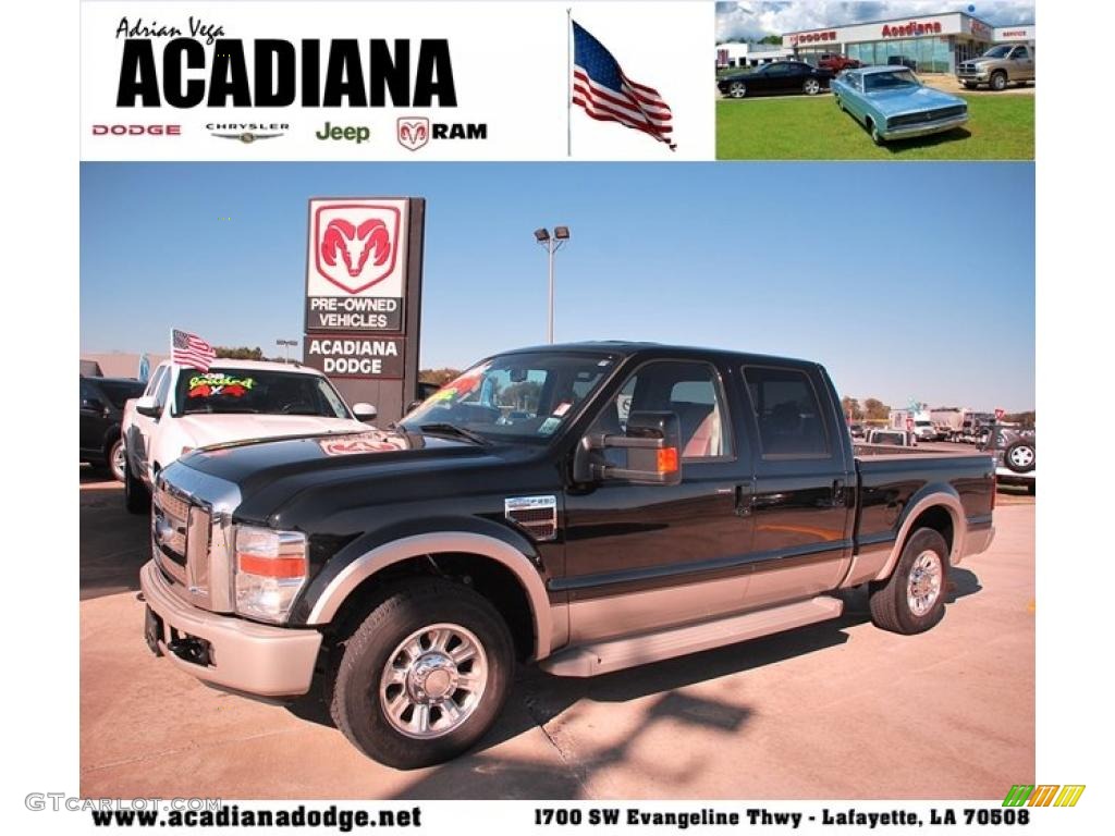 2008 F250 Super Duty King Ranch Crew Cab - Black / Camel/Chaparral Leather photo #1