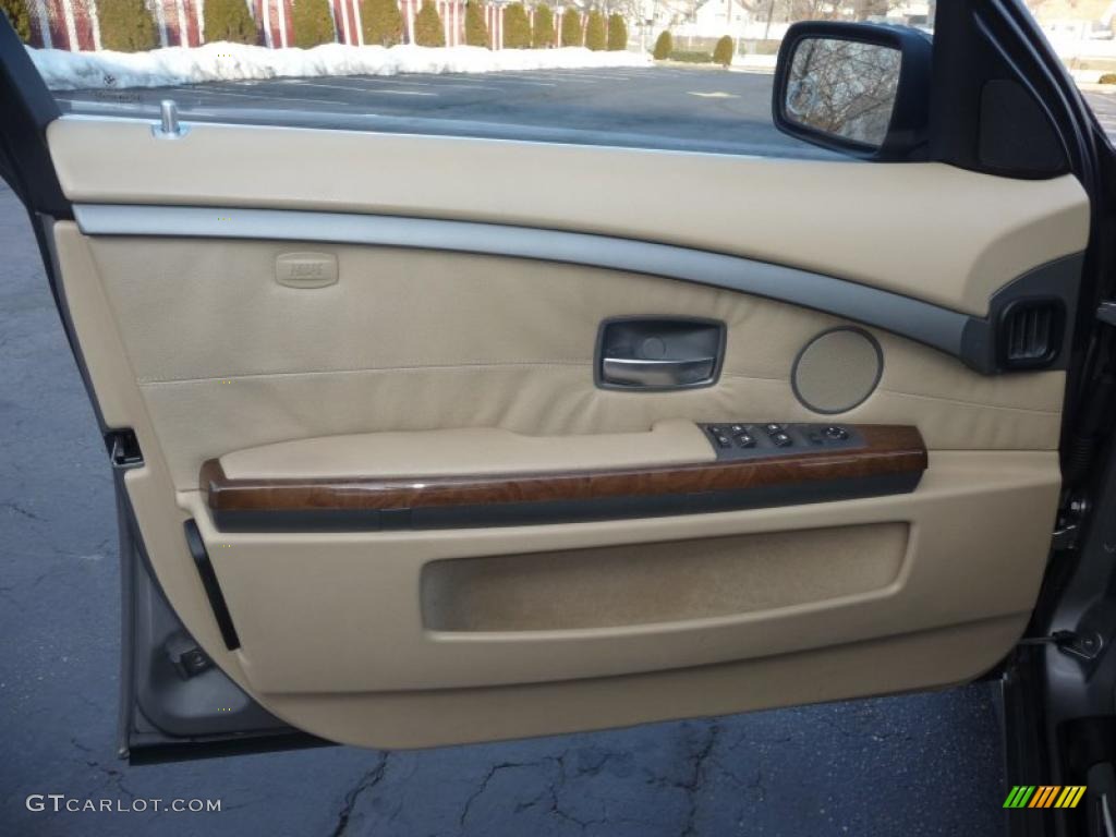 2005 BMW 7 Series 745Li Sedan Dark Beige/Beige III Door Panel Photo #42547593